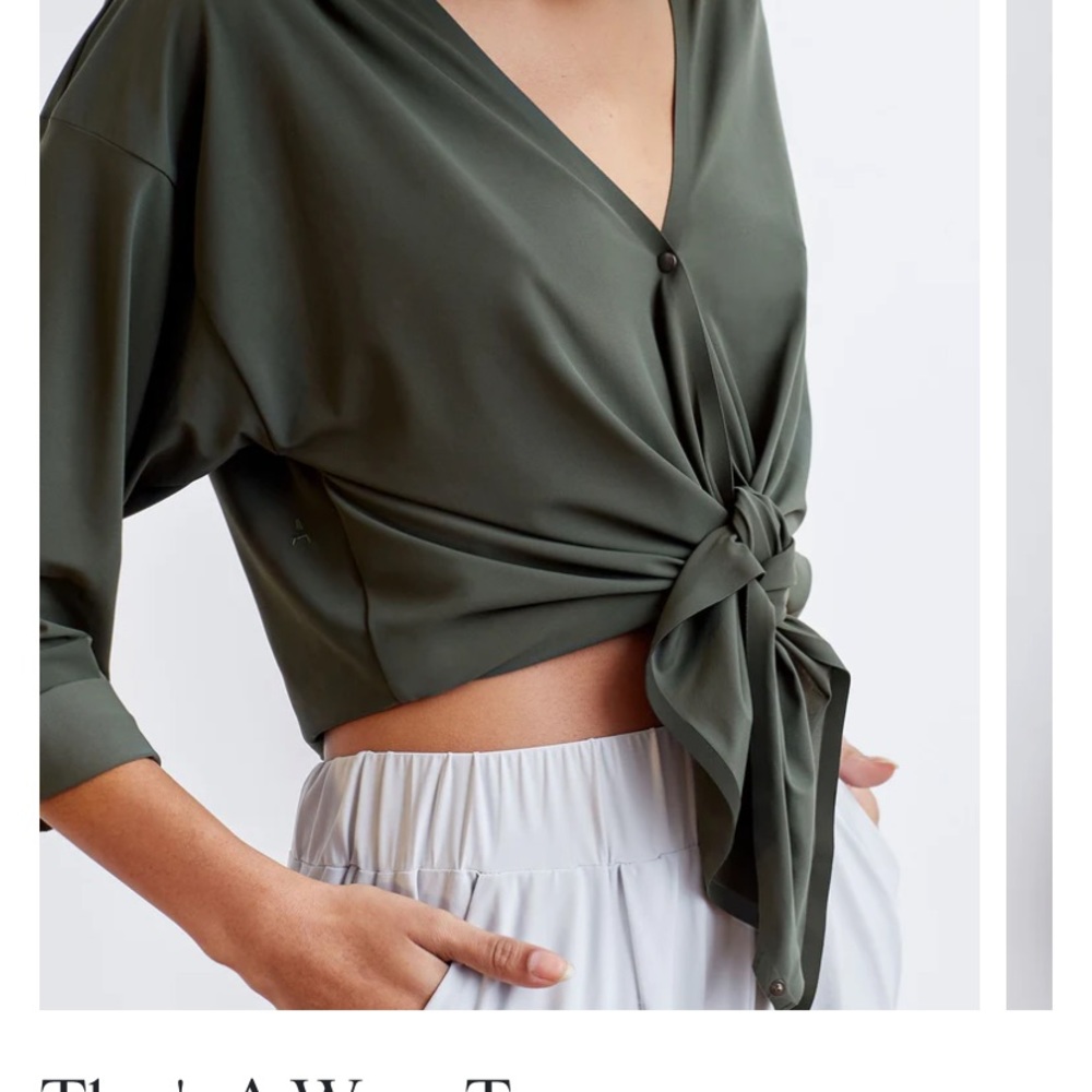 ADAY that’s a wrap top in olive size xs